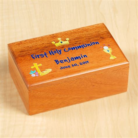 first communion wooden box